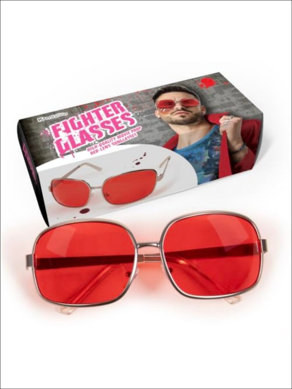 Retro Rectangular Fighter Sunglasses for Costume & Cosplay